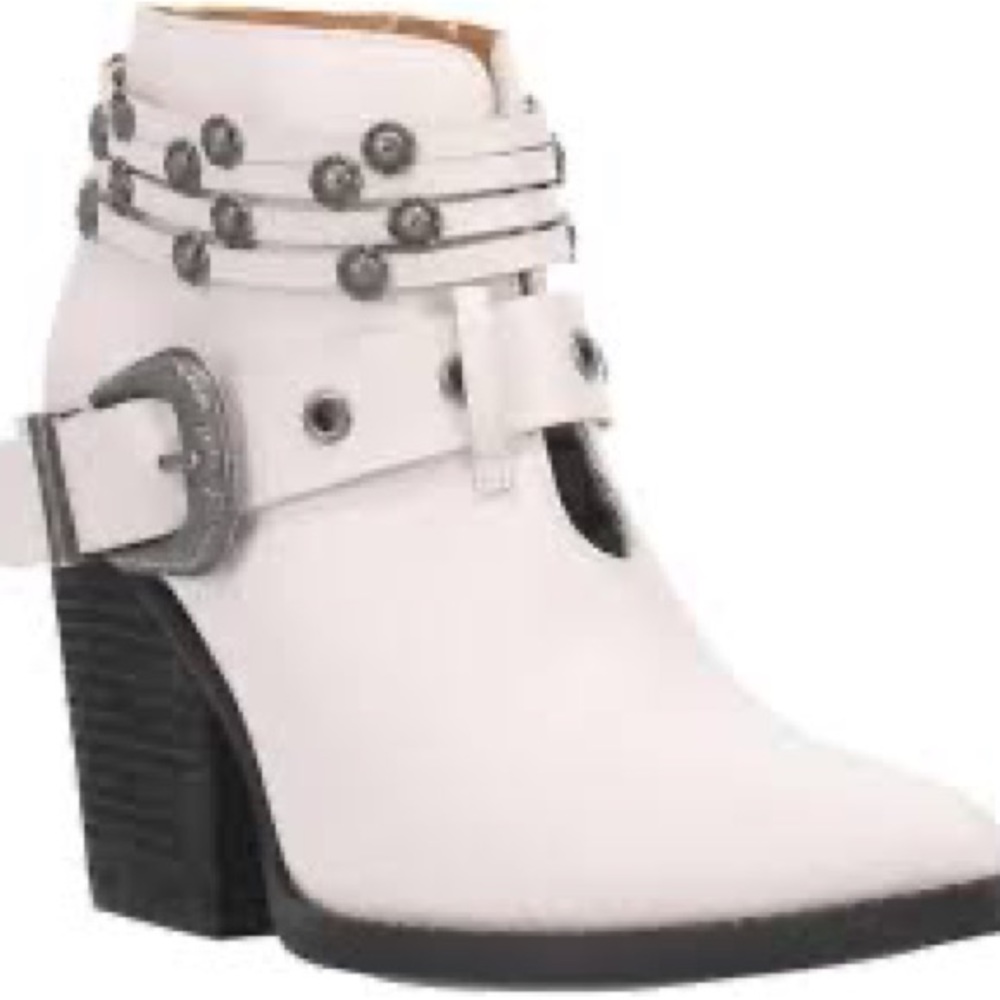 DINGO leather chunky heel booties sz-10